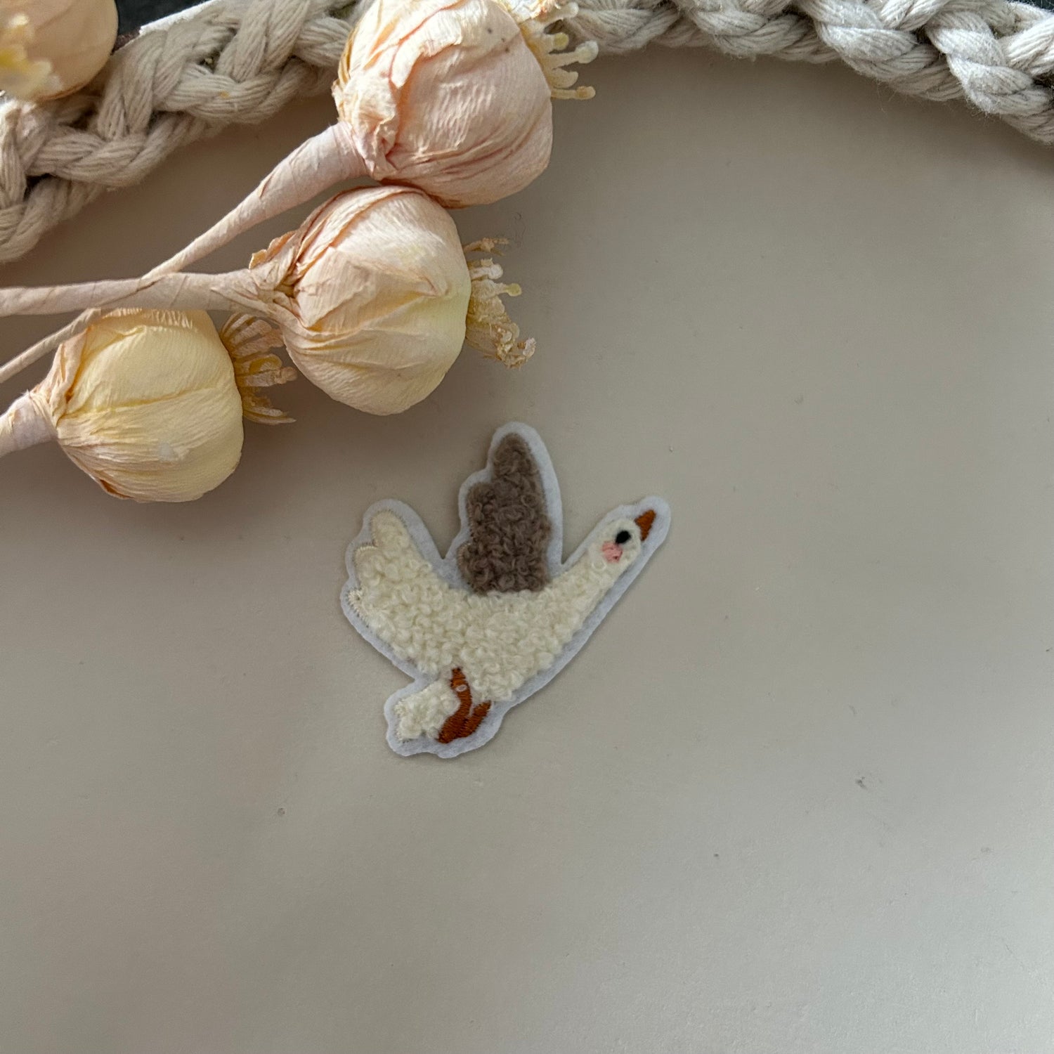 Chenillepatch Gans KF Höhe ca. 3-4 (zum Aufbügeln) 3100-0055