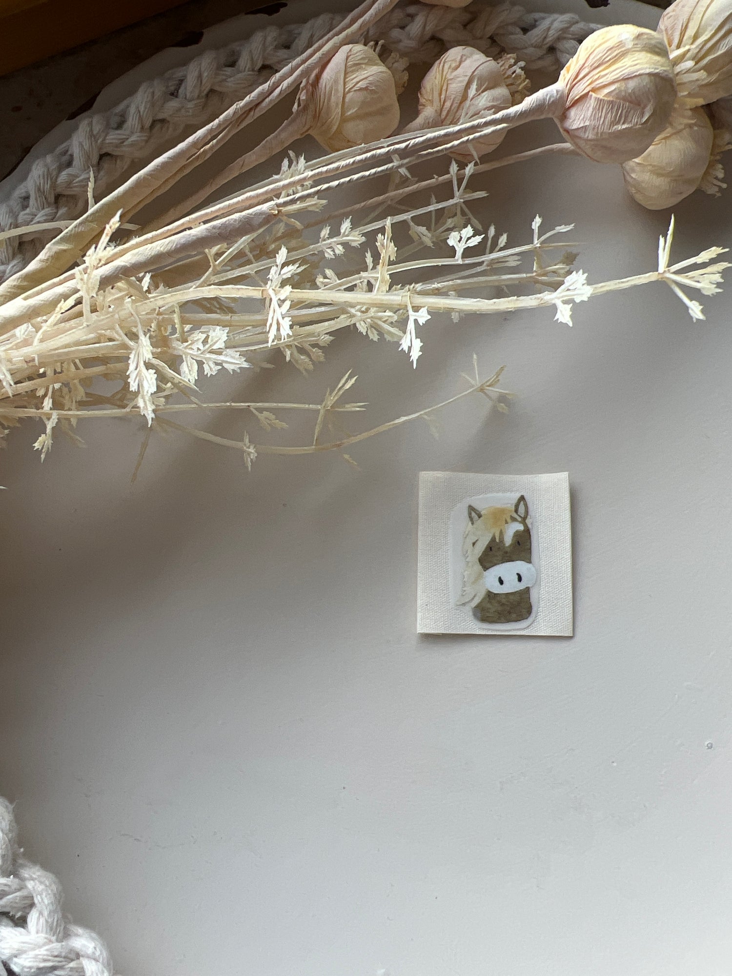 Bügelbild Ponykopf braun KF 100-0021-1 3cm hoch+ Baumwolllabel 4-1.2