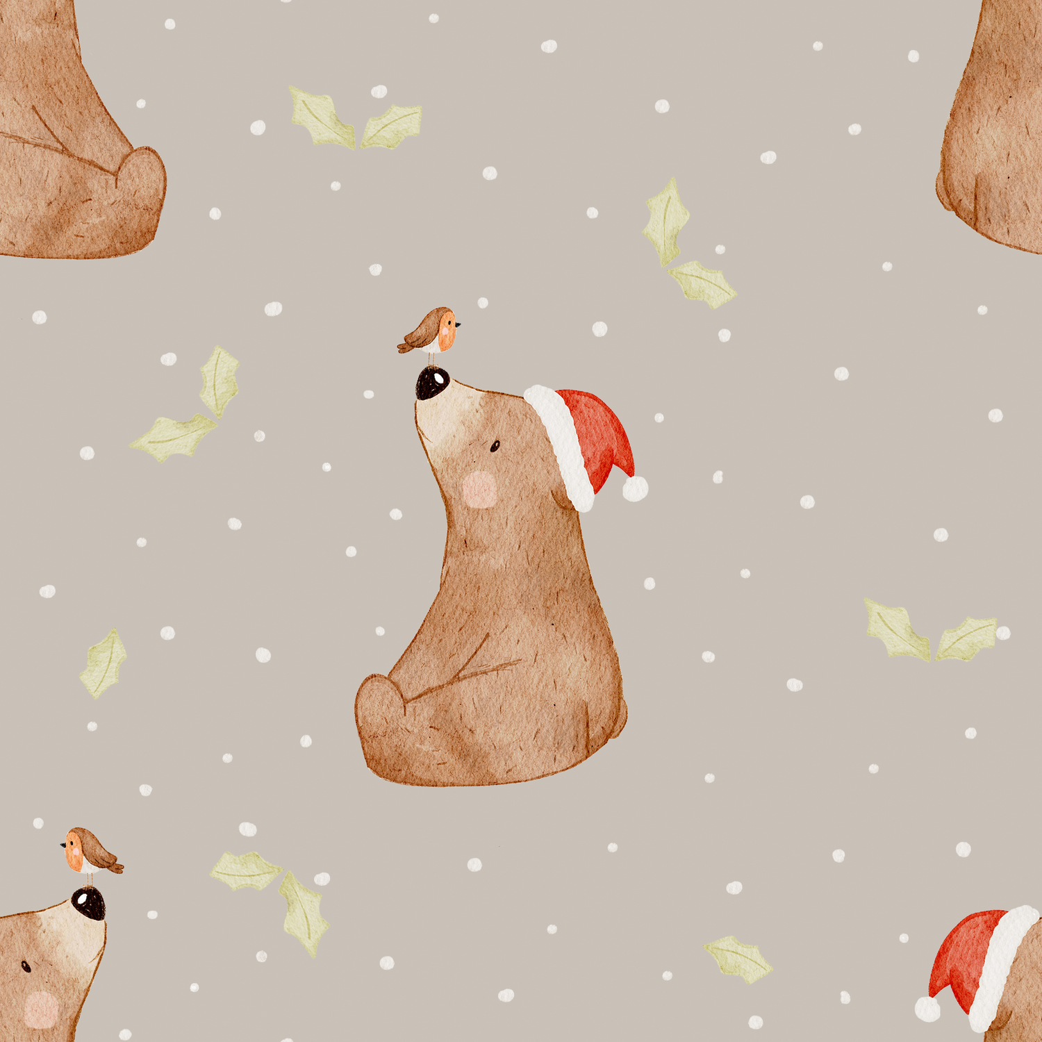 0.5m Lagerware Weihnachtsbär beige Hejhanni 25-0005