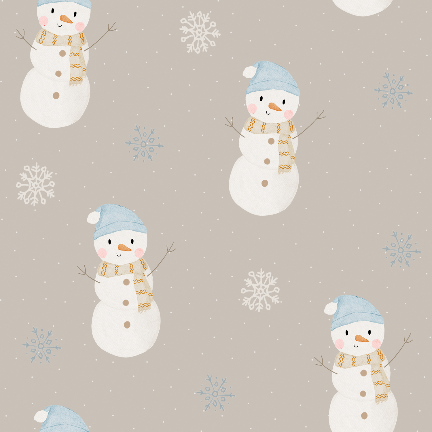 0.5m Lagerware let it snow -Schneemann alleine beige Hejhanni 25-0006-1