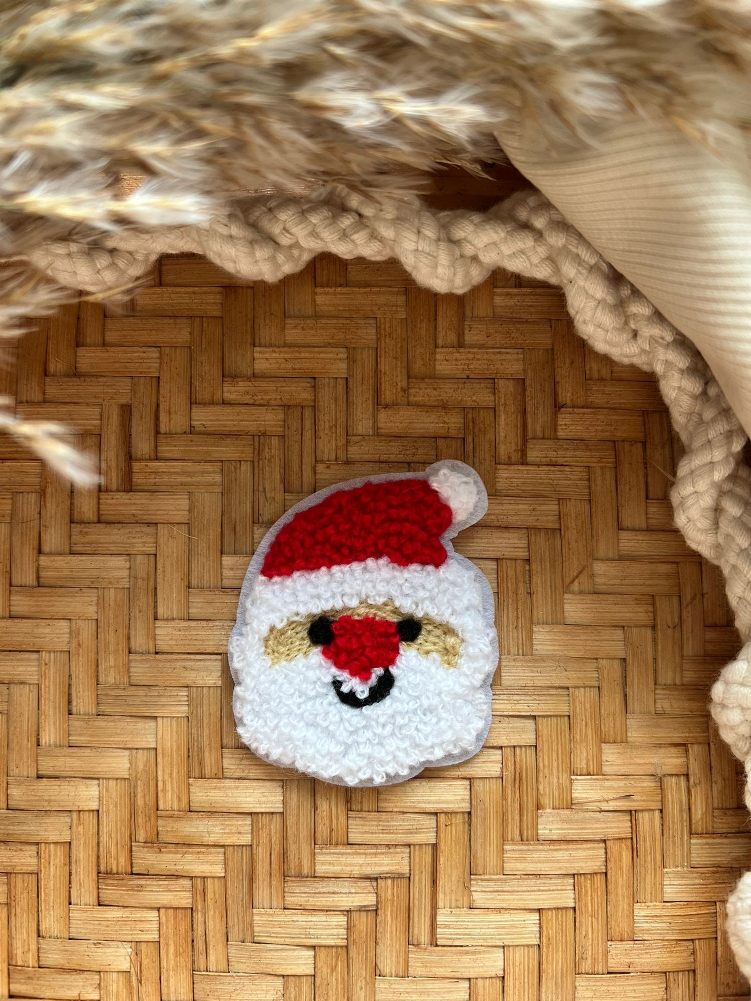 Chenillepatch Weihnachtsmann ohne Bügeln Höhe 6cm 3100-0027 31-1