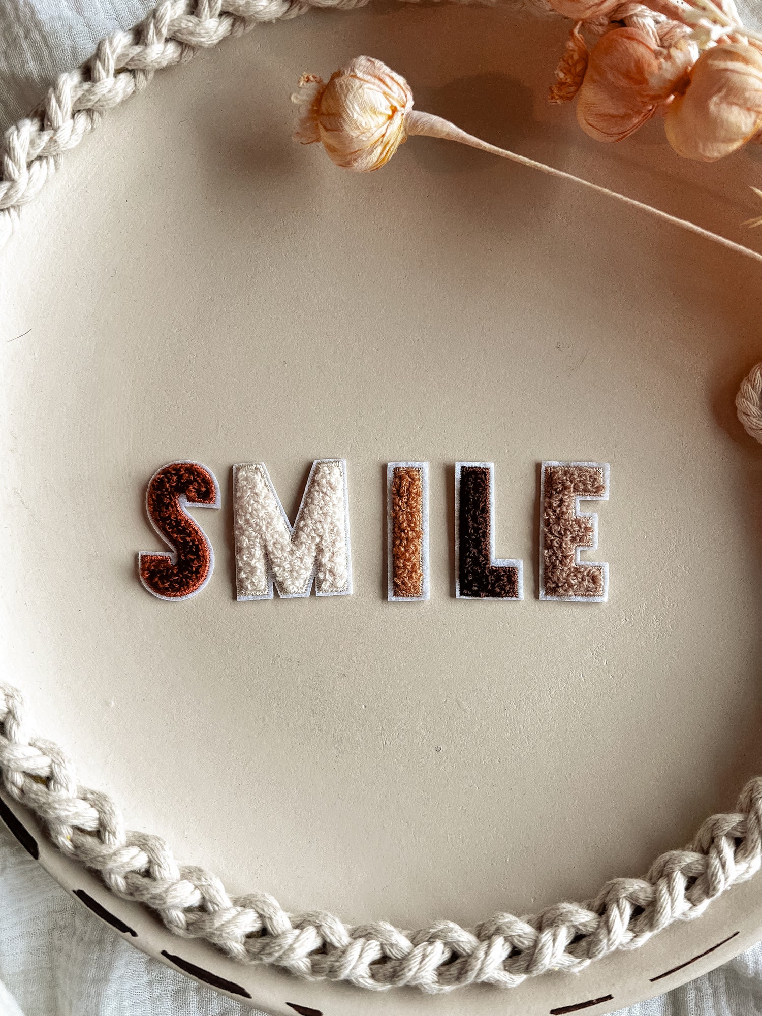 Chenillepatch Smile Buchstaben Höhe 4cm