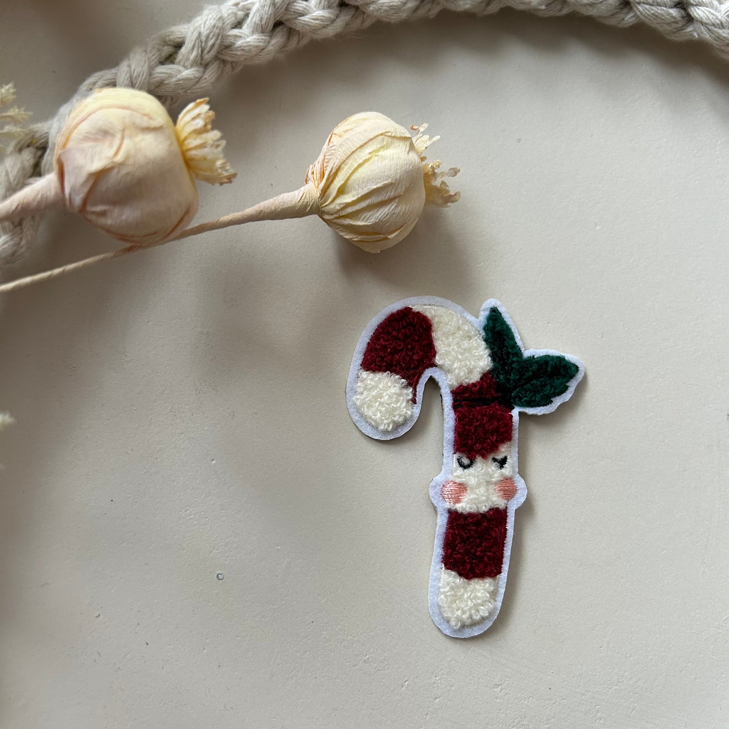 Chenillepatch Zuckerstange KF Höhe ca. 7cm (zum Aufbügeln) 3100-0052