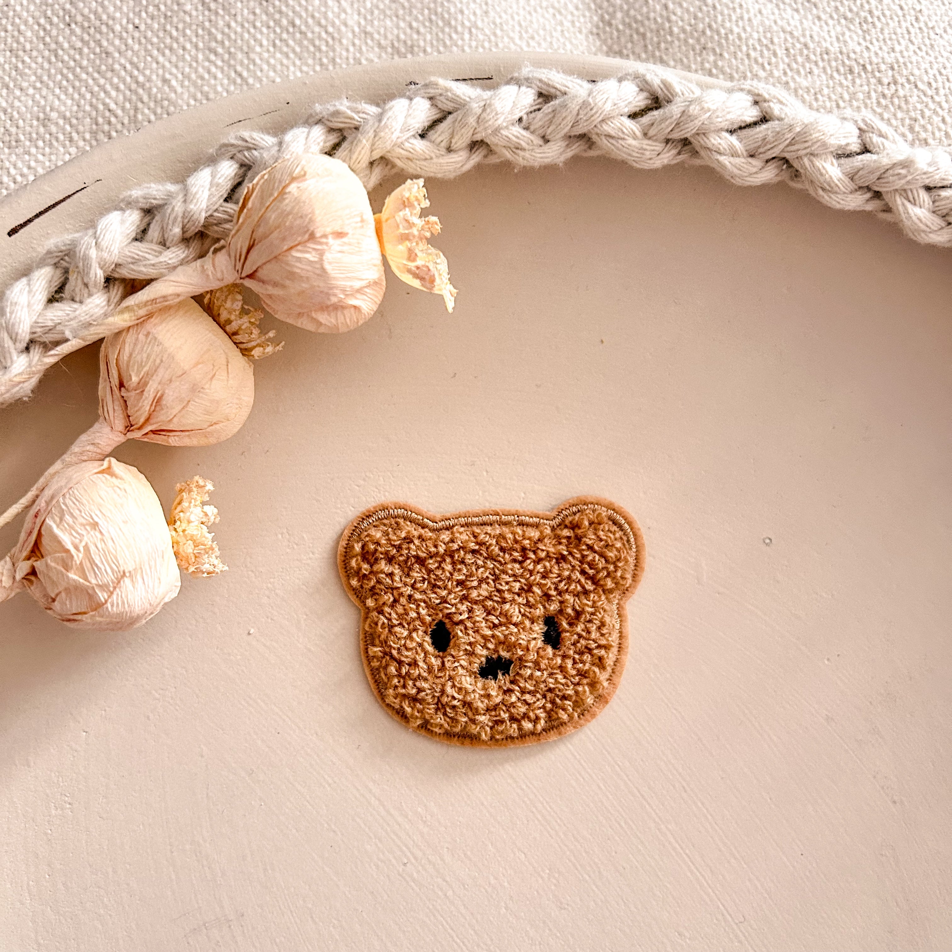 Chenillepatch Minibär Braun 5cm breit (zum Aufbügeln) 3100-0001-1 28-2