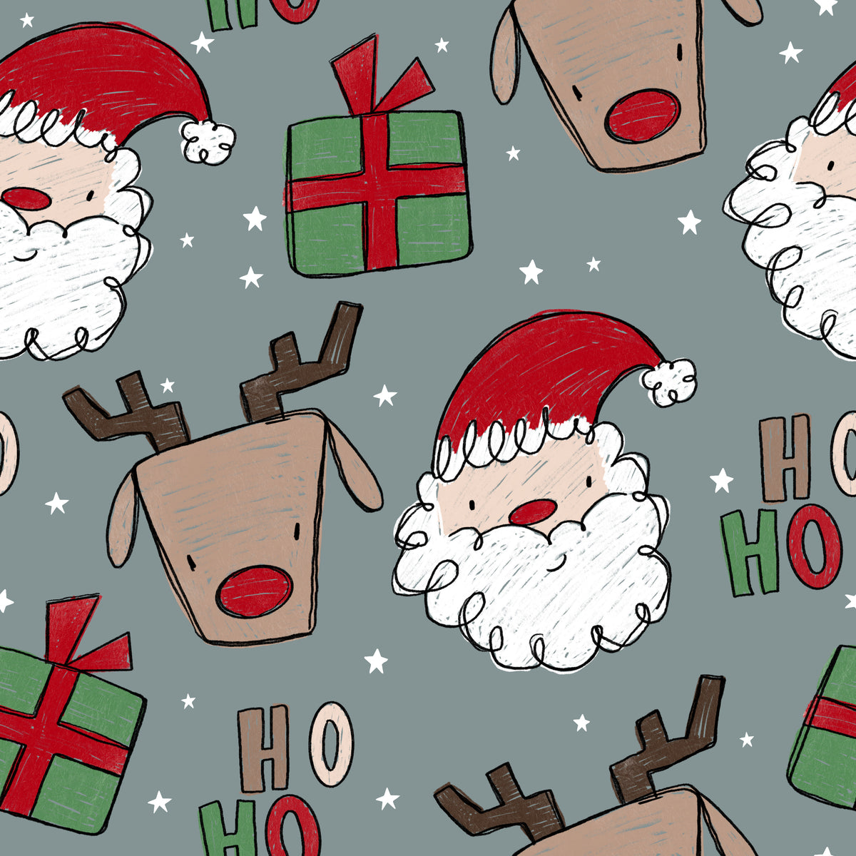 0.5m Vorbestellung Weihnachtsbande Rauchblau Katzengold Design 26-0036