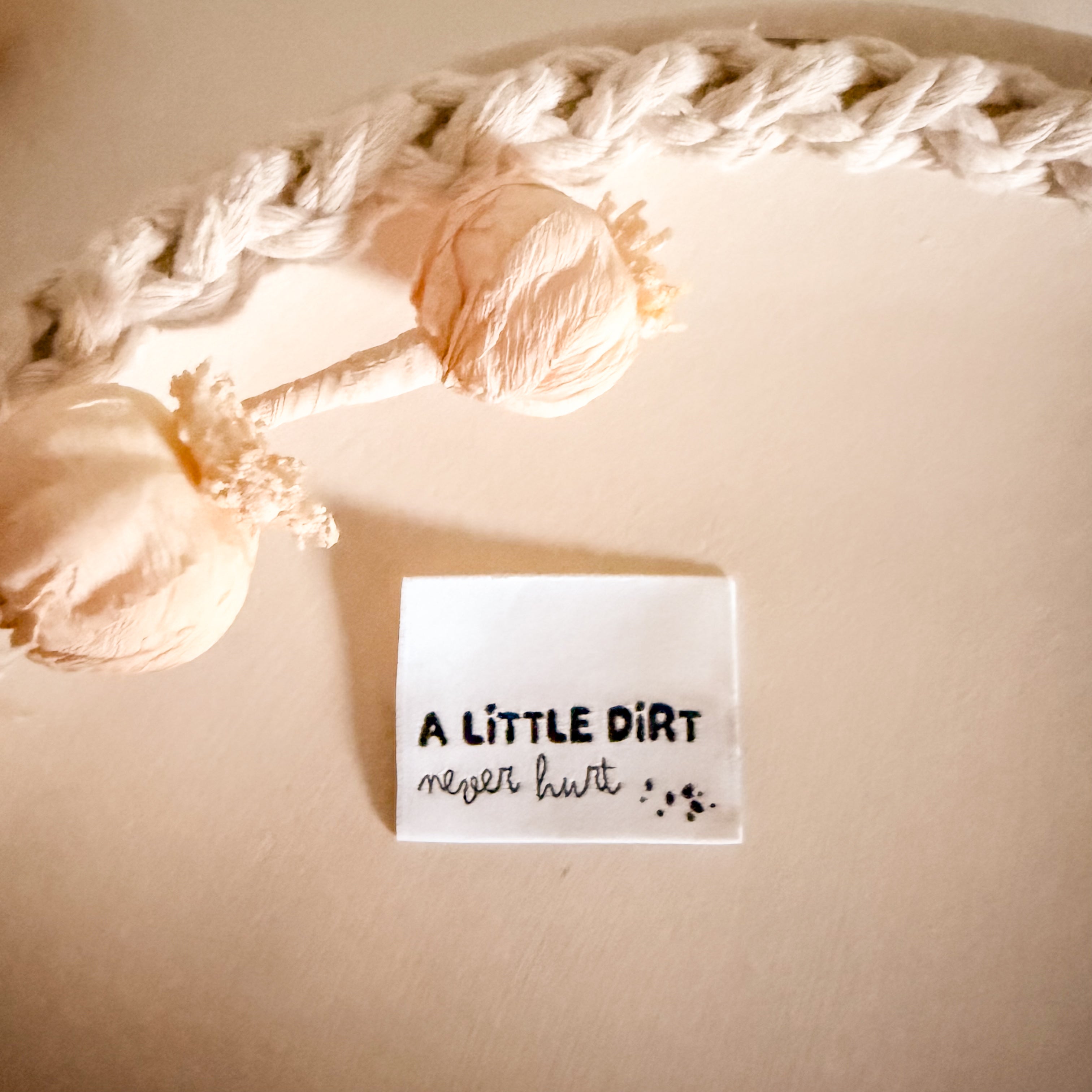 1 Set (5 Stück) Weblabel A LITTLE DIRT never hurt. 1500-0038 18-3.1-3.2