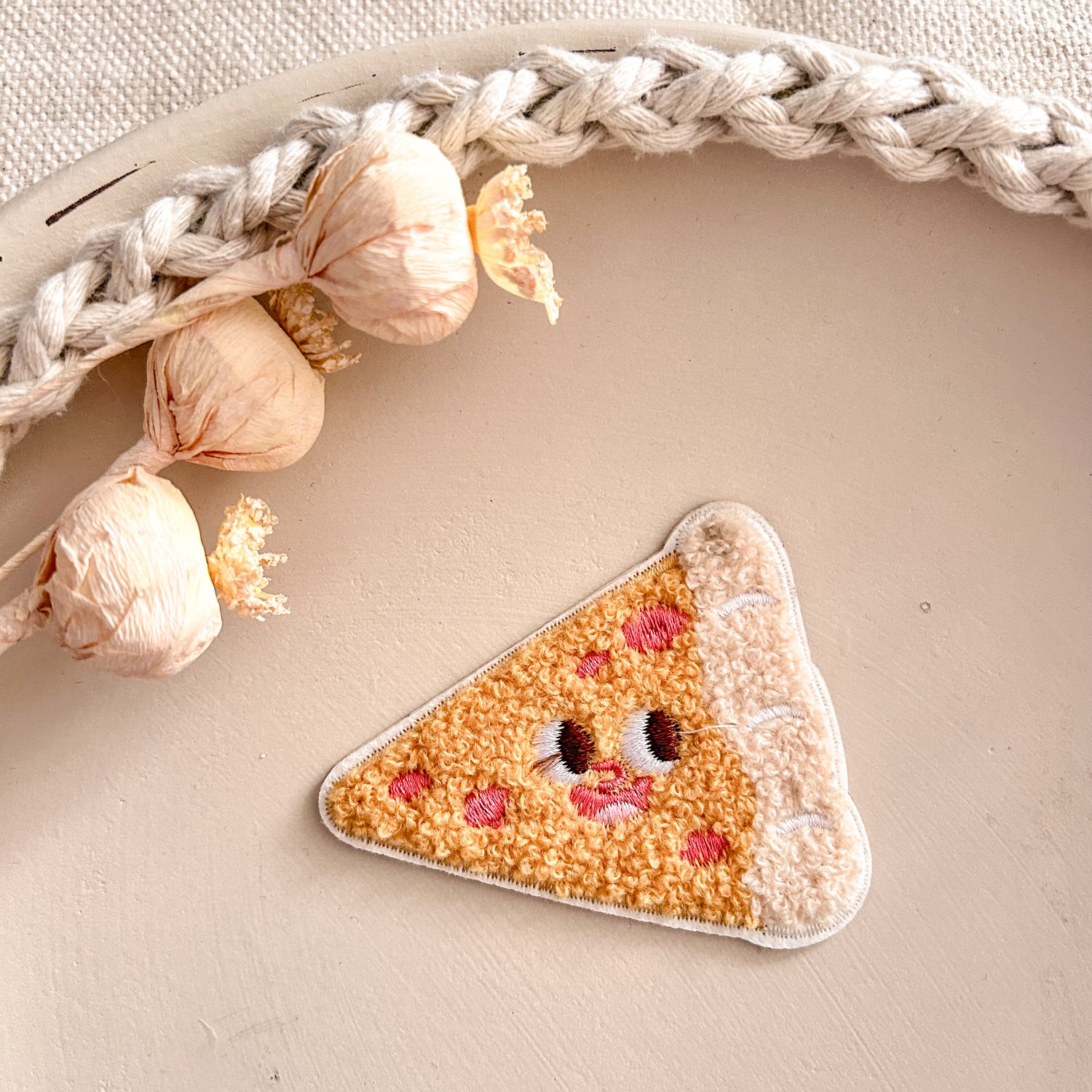 Chenillepatch Pizza (zum Kleben) Breite 8cm 3100-0017 29.2