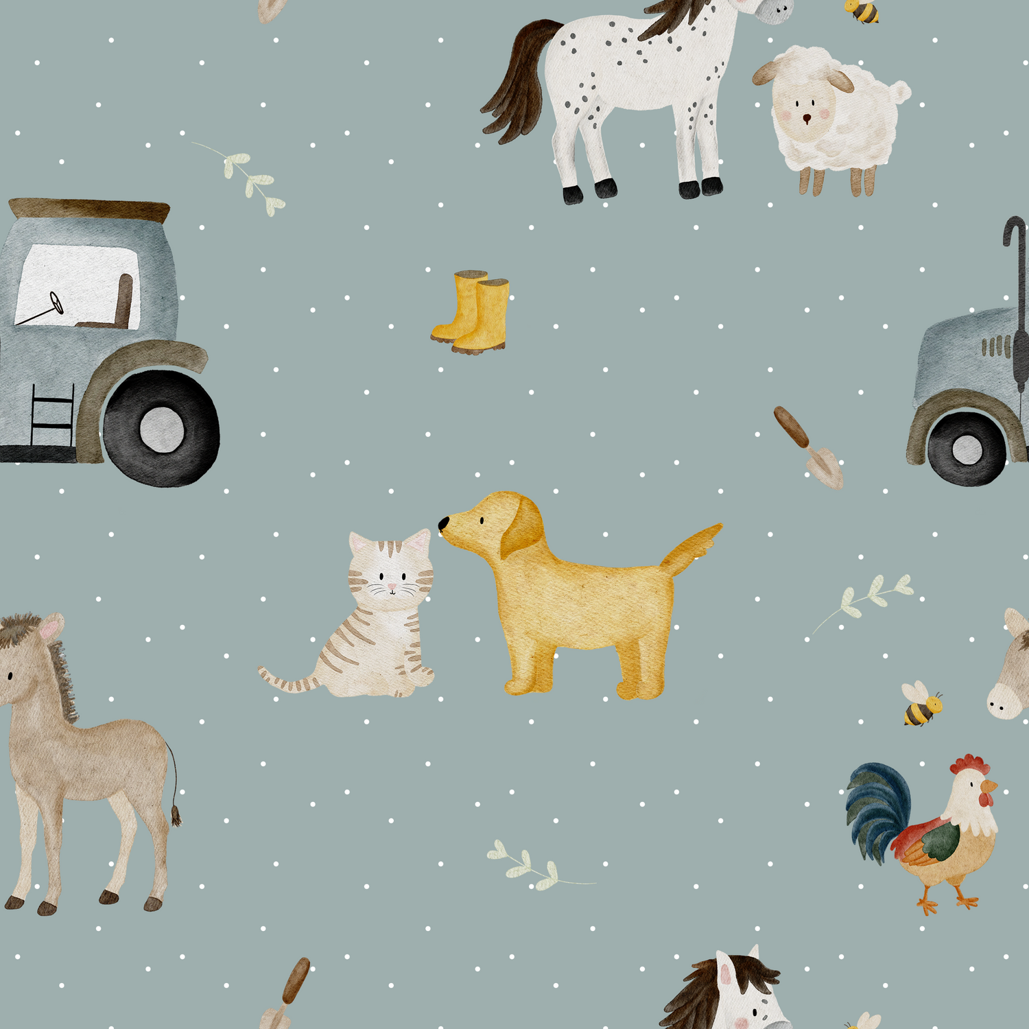 0.5m Lagerware Landleben Hellblau KF 25-0030