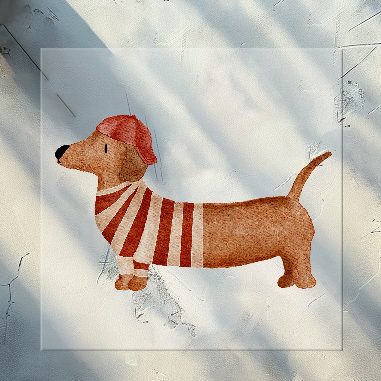 Bügelbild Dackel mit Cap KF 100-0033 10-1.1 12cm breit