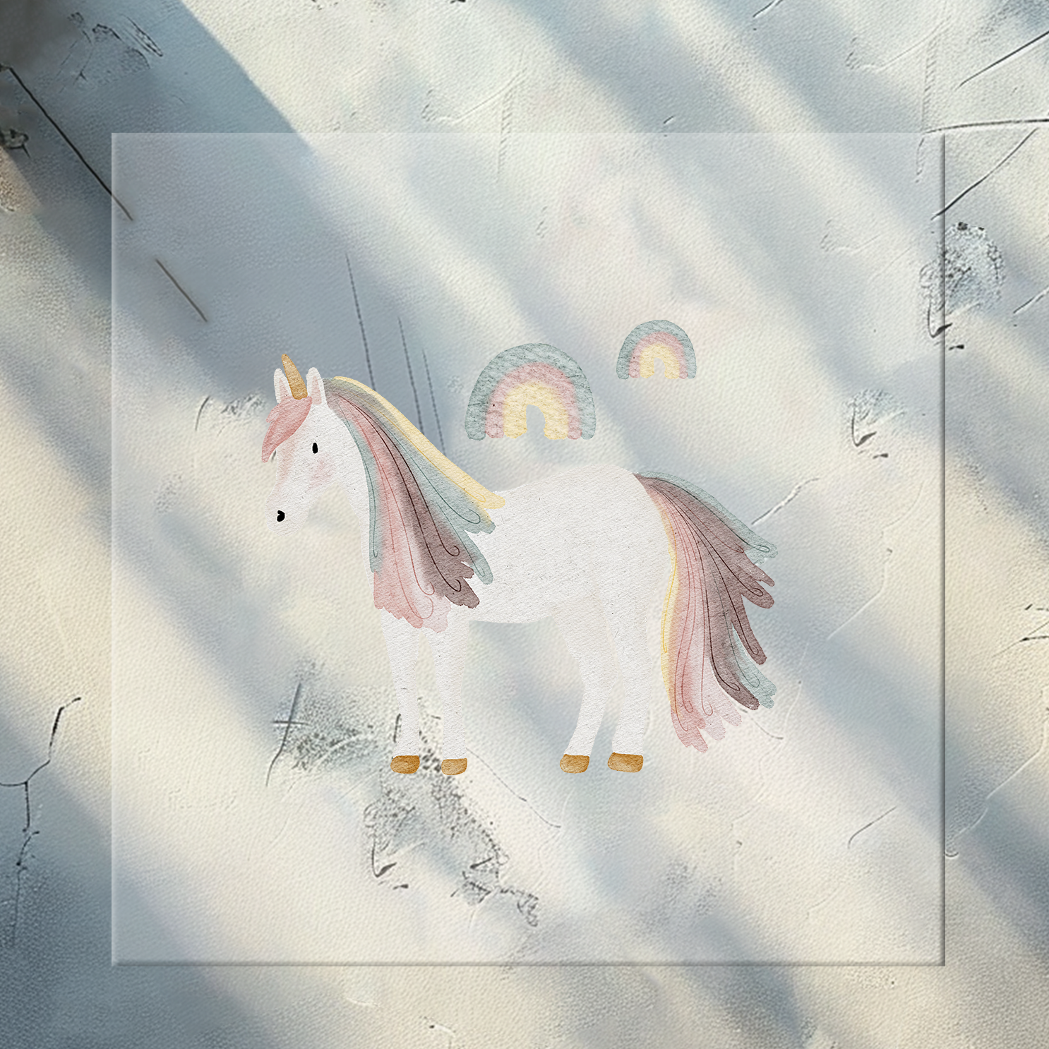 Bügelbild Regenbogenmähne Fohlen KF 100-0031 9cm breit 6-1.2