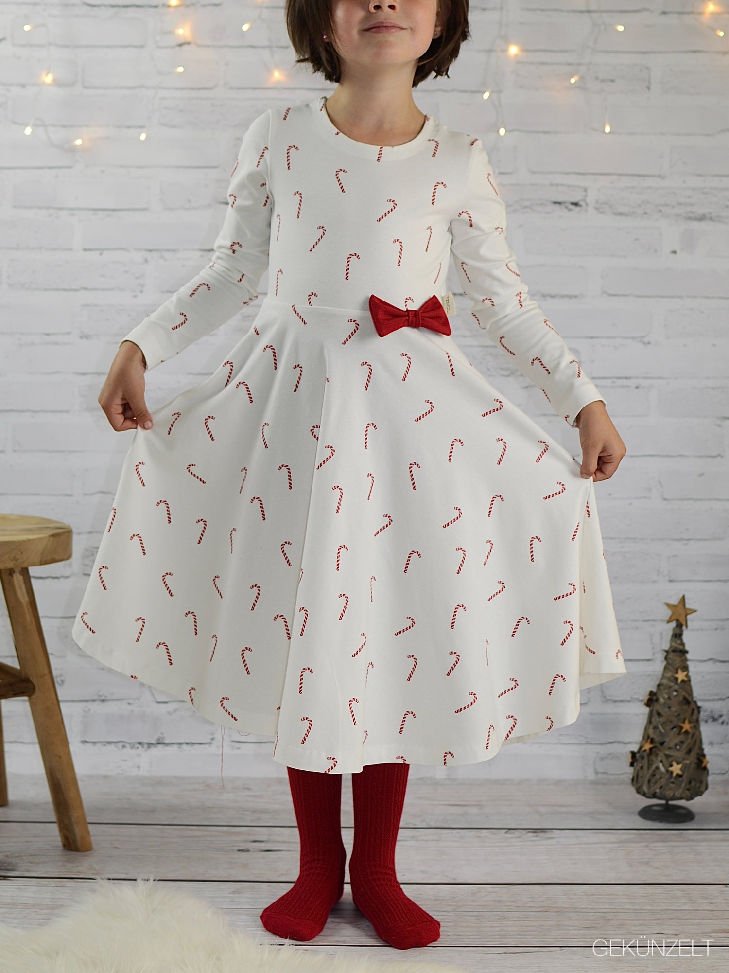 0.5m Lagerware Candy cane Weiss Lumelo and Ginger 24-0117