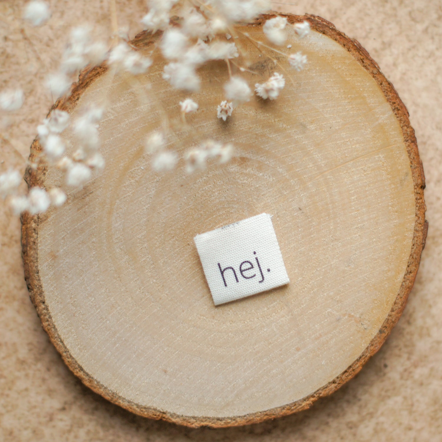 1 Set (5 Stück) Baumwolllabel hej 1600-0008 12-3,1-3