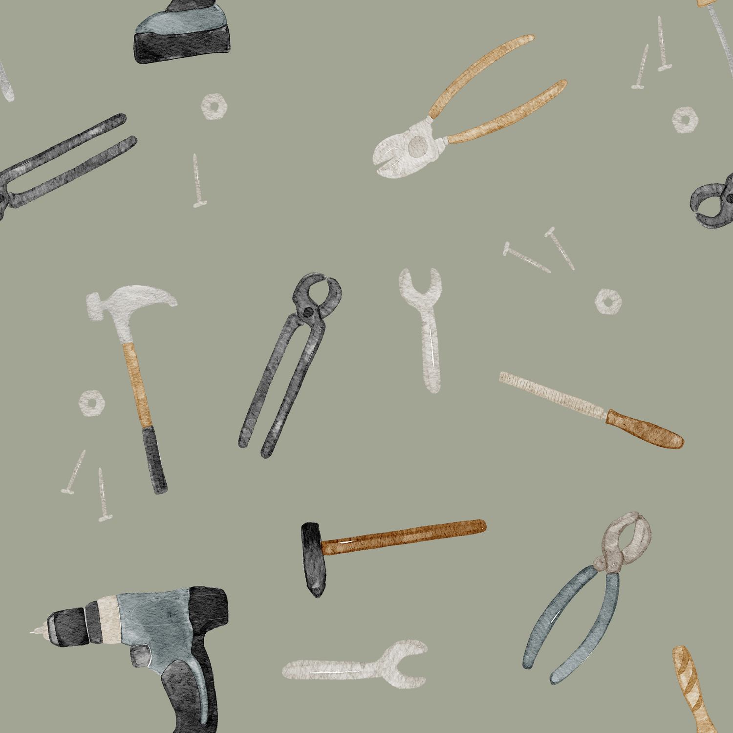 0.5m Lagerware  French Terry Kleiner Handwerker sage hejhanni 21-0062-5