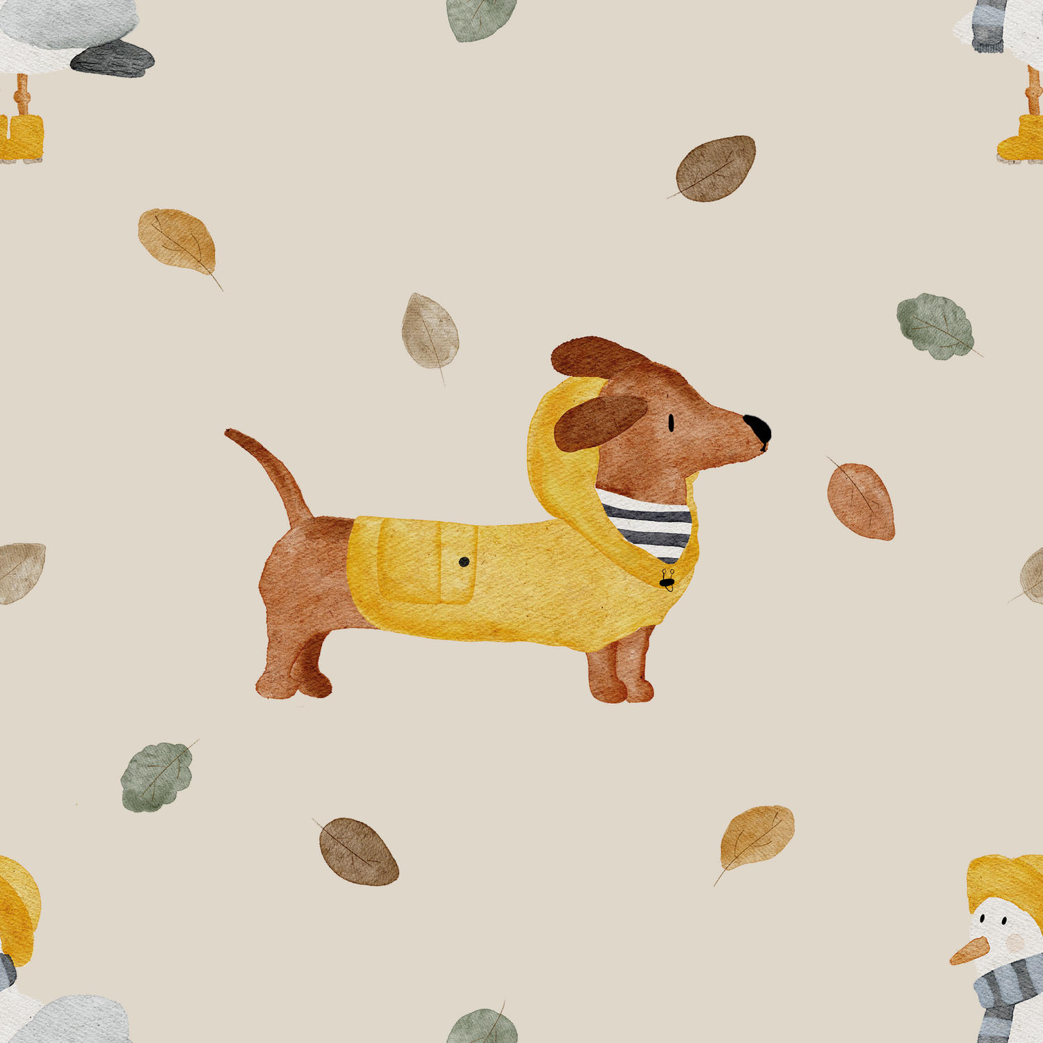 0.5m Lagerware French Terry An der Nordsee Sand Kollege Frechdachs 23-0078