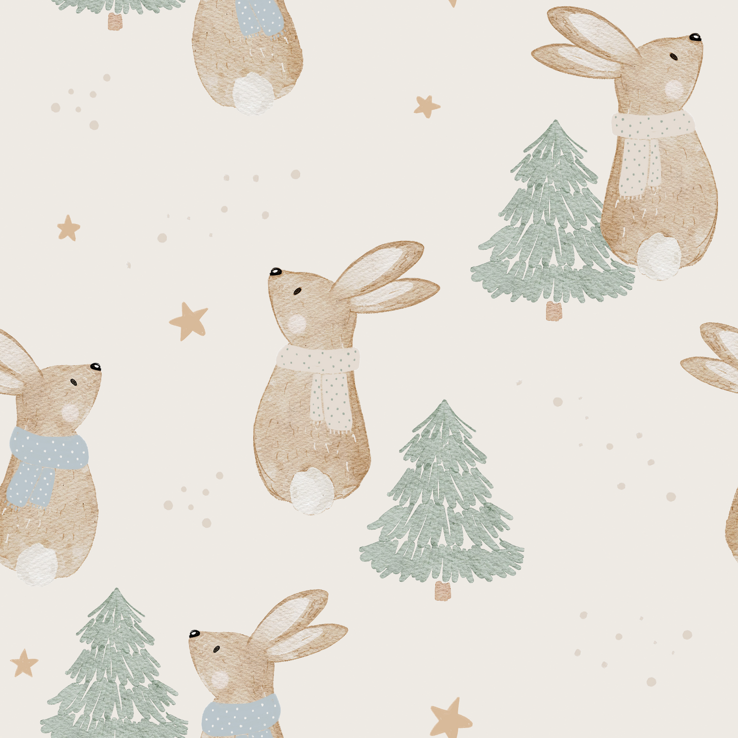 0.5m Lagerware Hasenweihnacht beige Hejhanni 23-0093