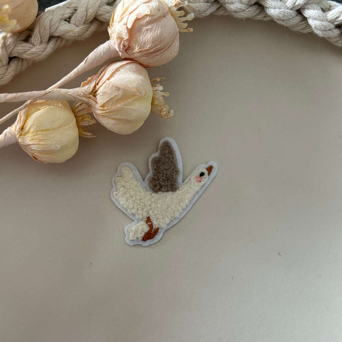 Chenillepatch Gans KF Höhe ca. 3-4 (zum Aufbügeln) 3100-0055