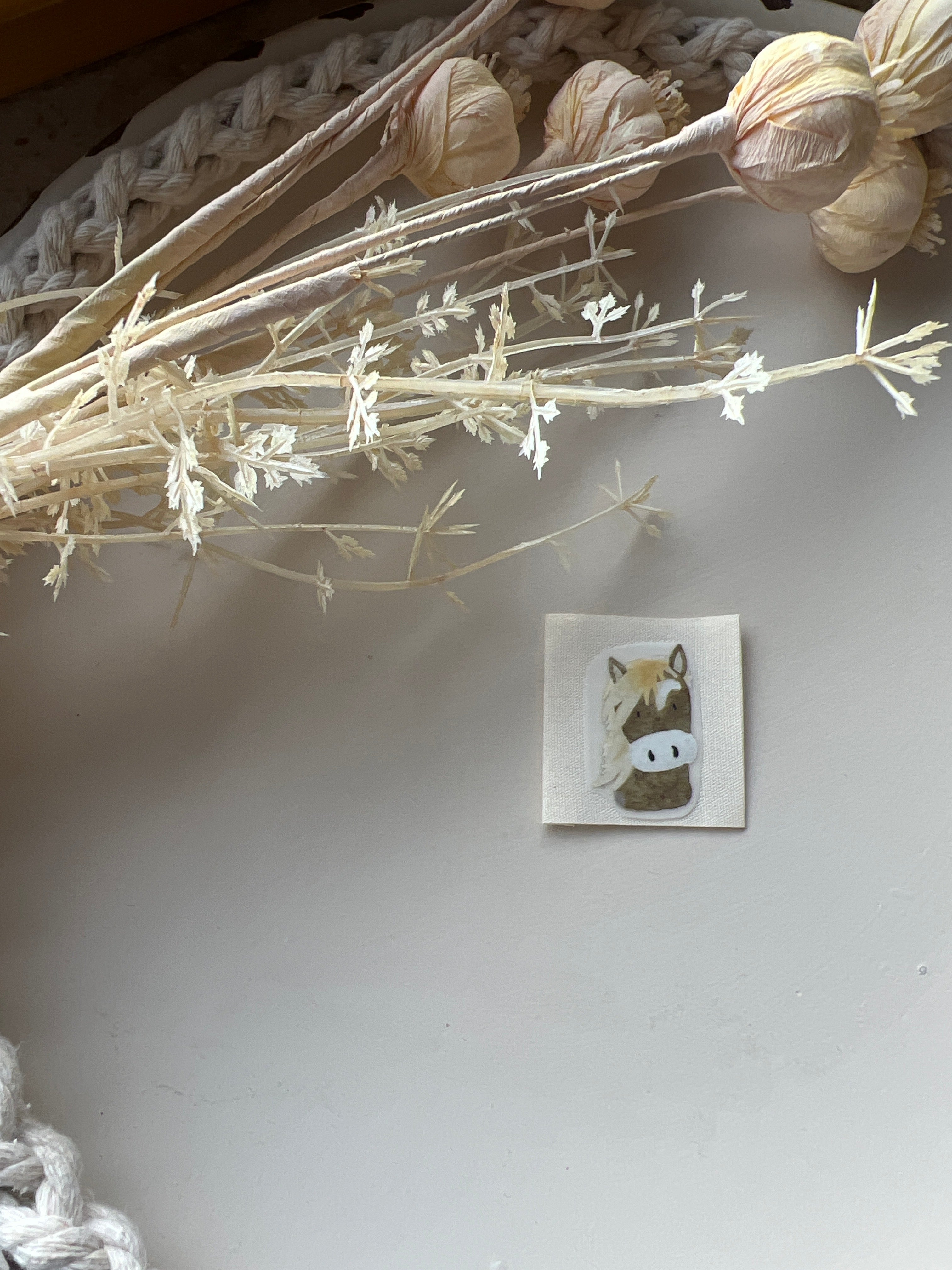 Bügelbild Ponykopf braun KF 100-0021-1 3cm hoch+ Baumwolllabel 4-1.2