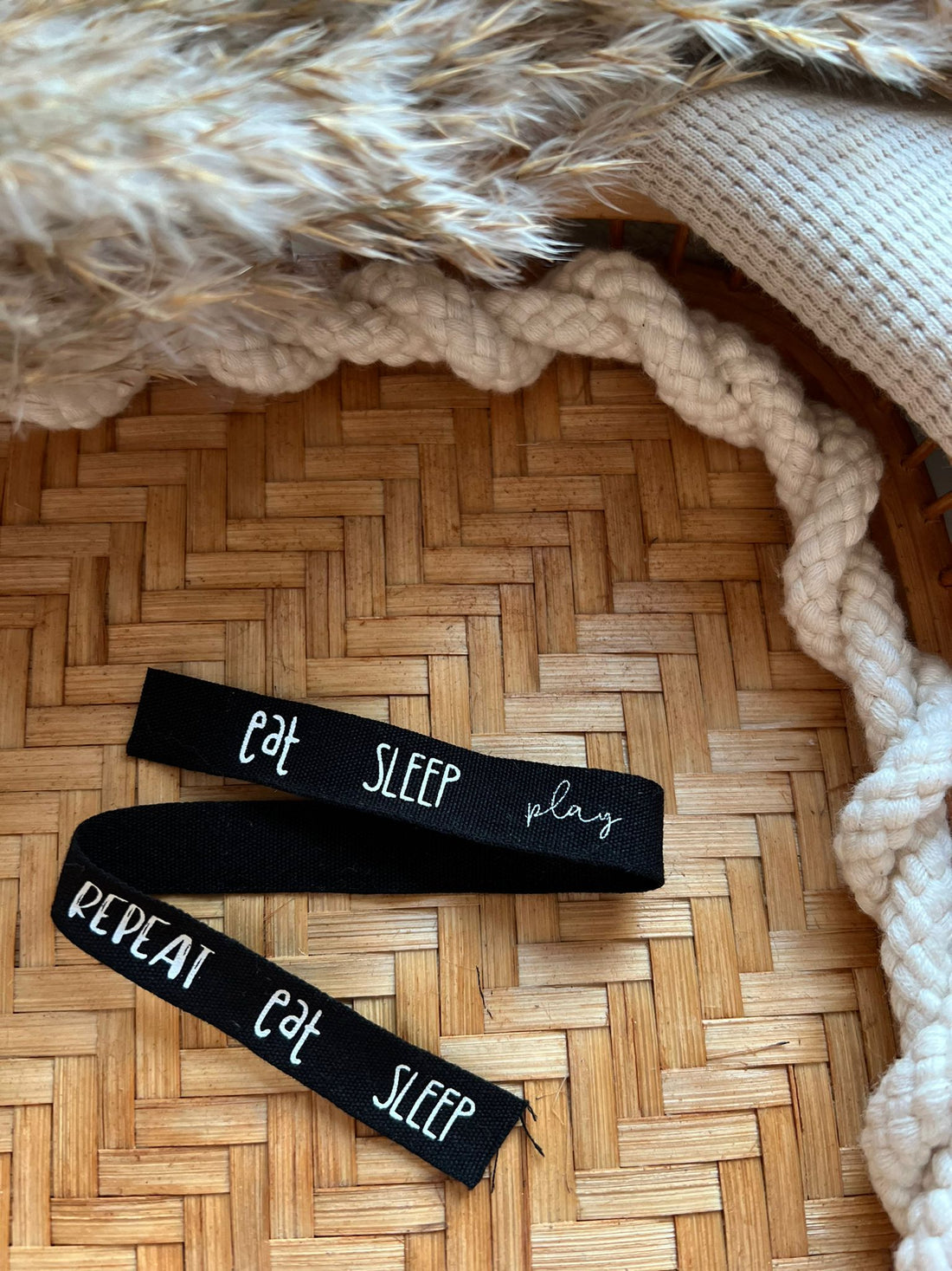 1m Baumwollkordel eat sleep play repeat schwarz 1800-0009 26-5