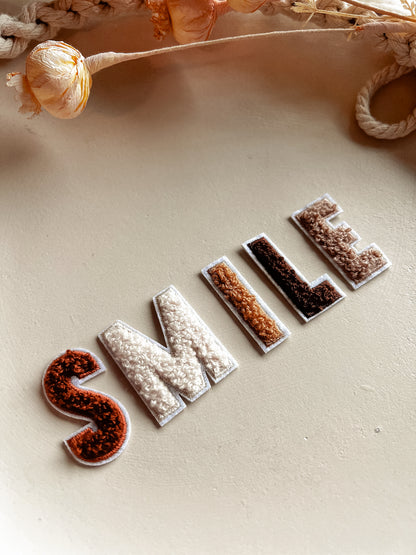 Chenillepatch Smile Buchstaben Höhe 4cm
