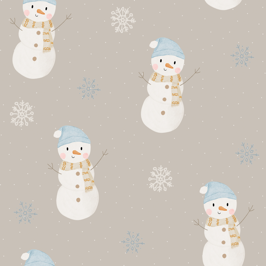 0.5m Lagerware let it snow -Schneemann alleine beige Hejhanni 25-0006-1