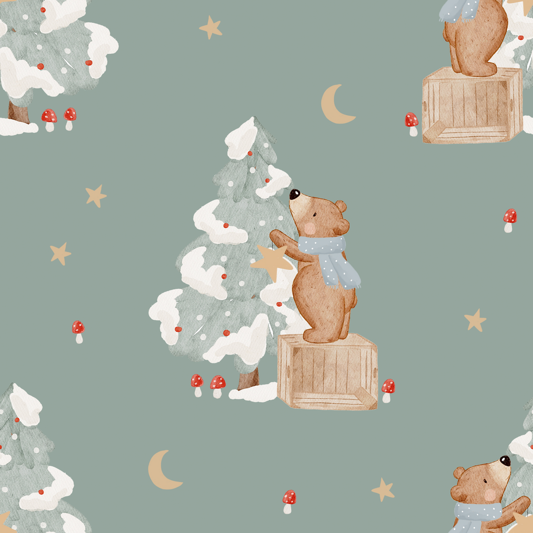 0.5m Lagerware Bruno weihnachtet sehr jade Hejhanni 25-0012