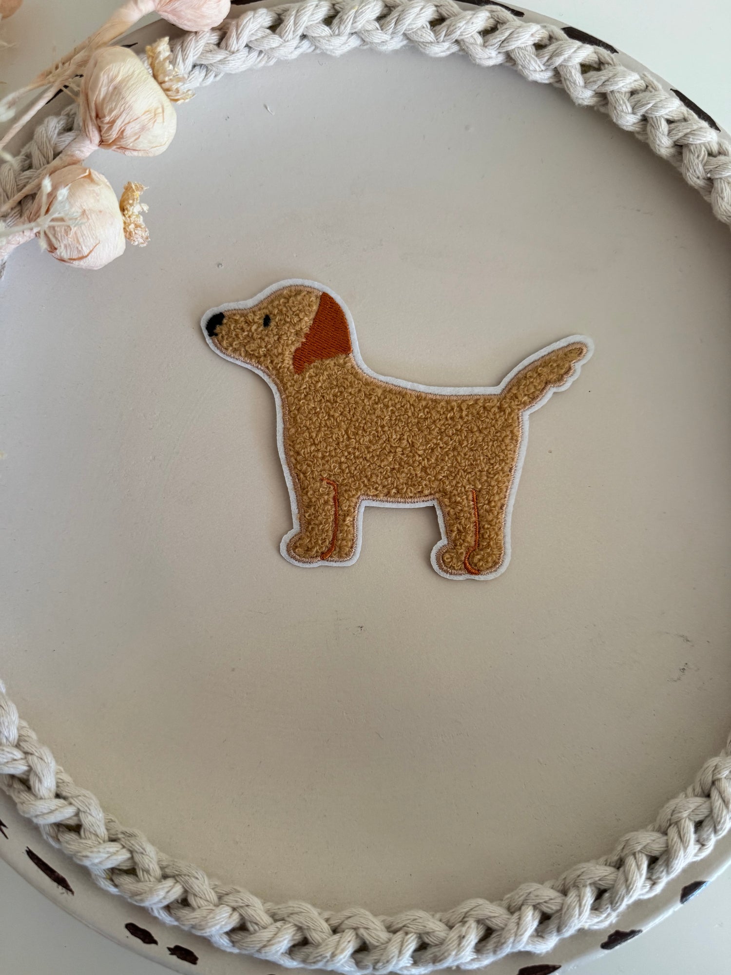 Chenillepatch Hund Fiete Kollege Frechdachs Breite 12 (zum Aufbügeln) 3100-0054