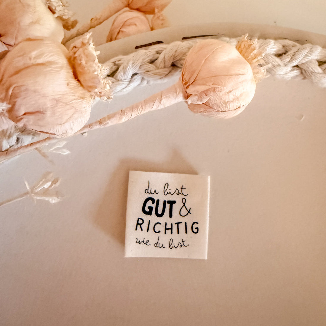 1 Set (5 Stück) Baumwolllabel Du bist gut &amp; richtig wie du bist 1600-0035