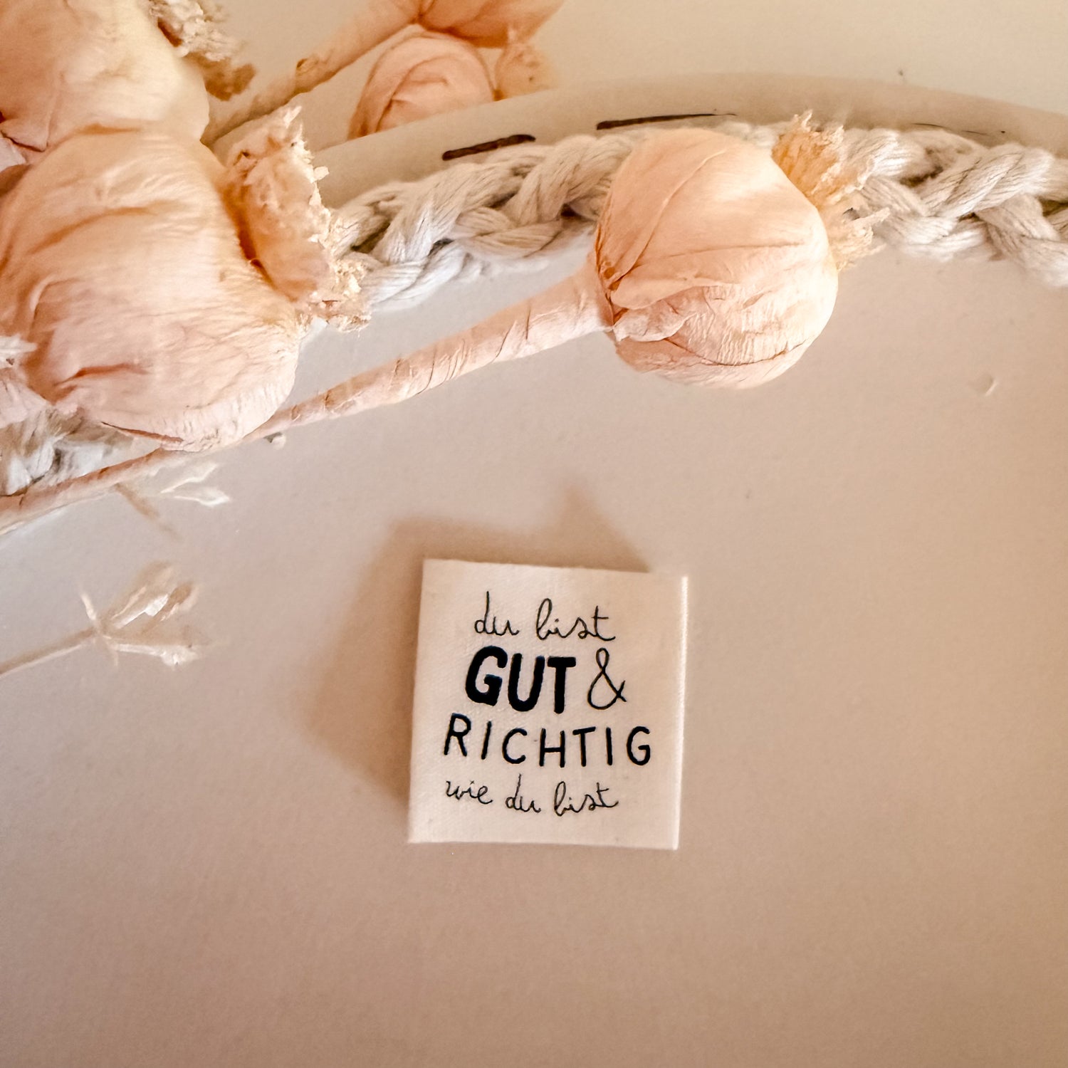 1 Set (5 Stück) Baumwolllabel Du bist gut &amp; richtig wie du bist 1600-0035