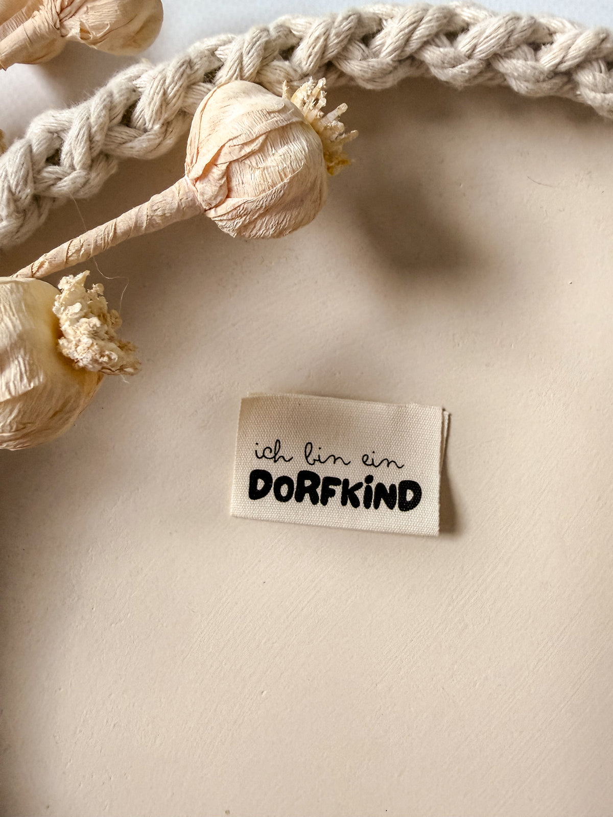 1 Set (5 Stück) Baumwolllabel ich bin ein DORFKIND 1600-0044
