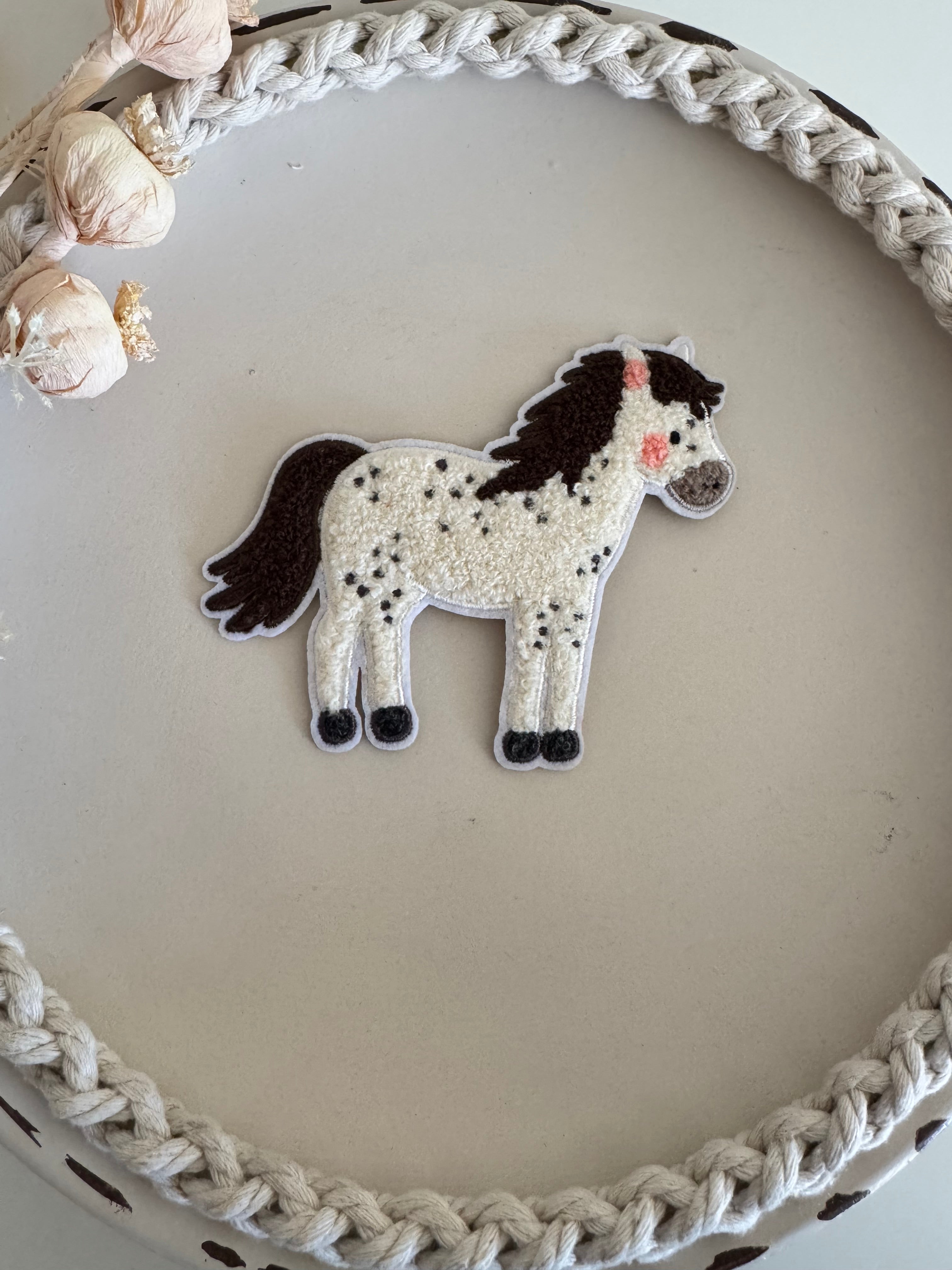 Chenillepatch Pferd Kollege Frechdachs Breite 12cm (zum Aufbügeln) 3100-0056