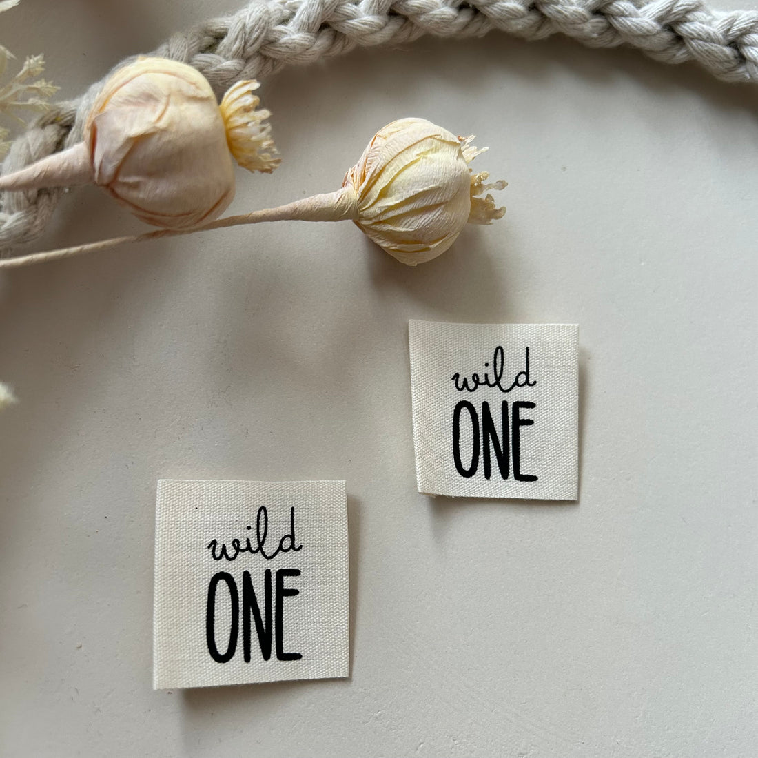 1 Set (5 Stück) Baumwolllabel WILD ONE 1600-0029