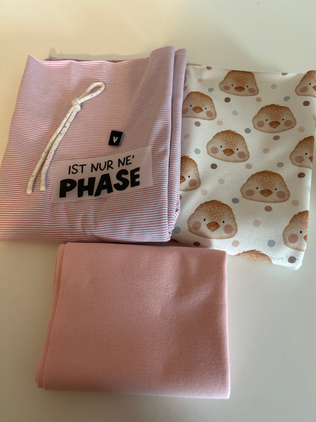 Kombipaket Goodbye 50% Kleines Küken French Terry mit rosa