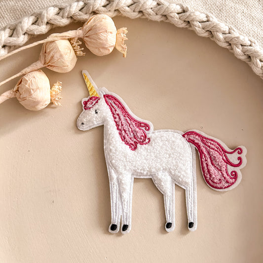 Chenillepatch Einhorn Hejhanni Höhe 12cm (zum Aufbügeln) 3100-0041