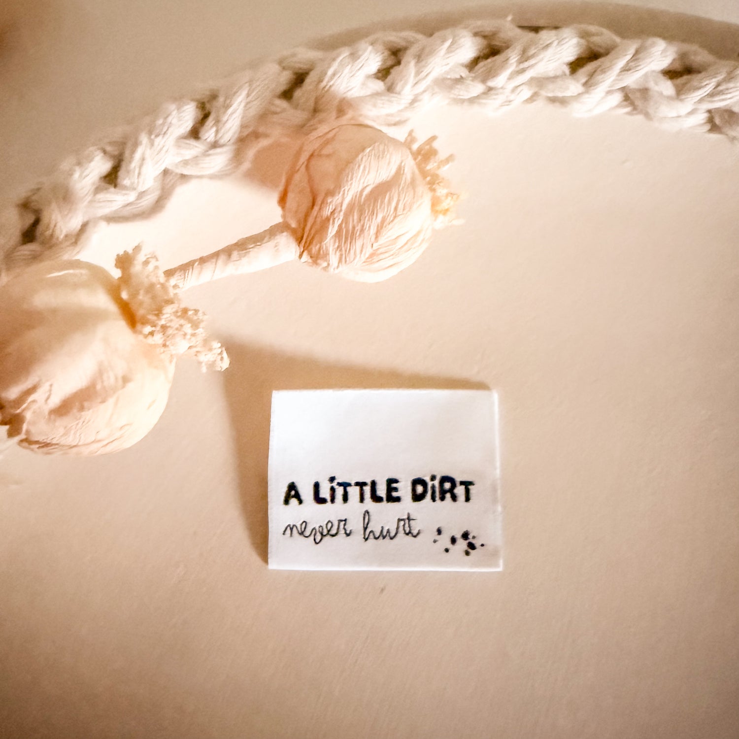 1 Set (5 Stück) Weblabel A LITTLE DIRT never hurt. 1500-0038 18-3.1-3.2