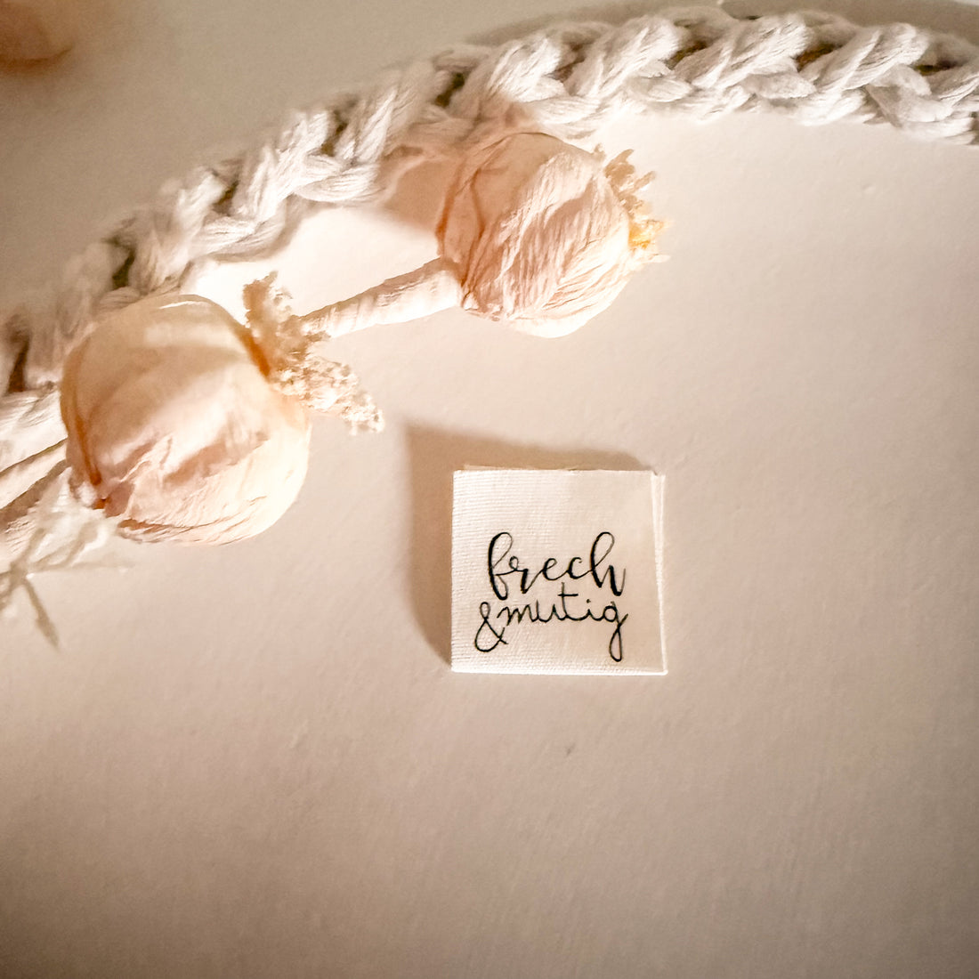 1 Set (5 Stück) Baumwolllabel frech &amp; mutig 1600-0039 16-3.3/3.4