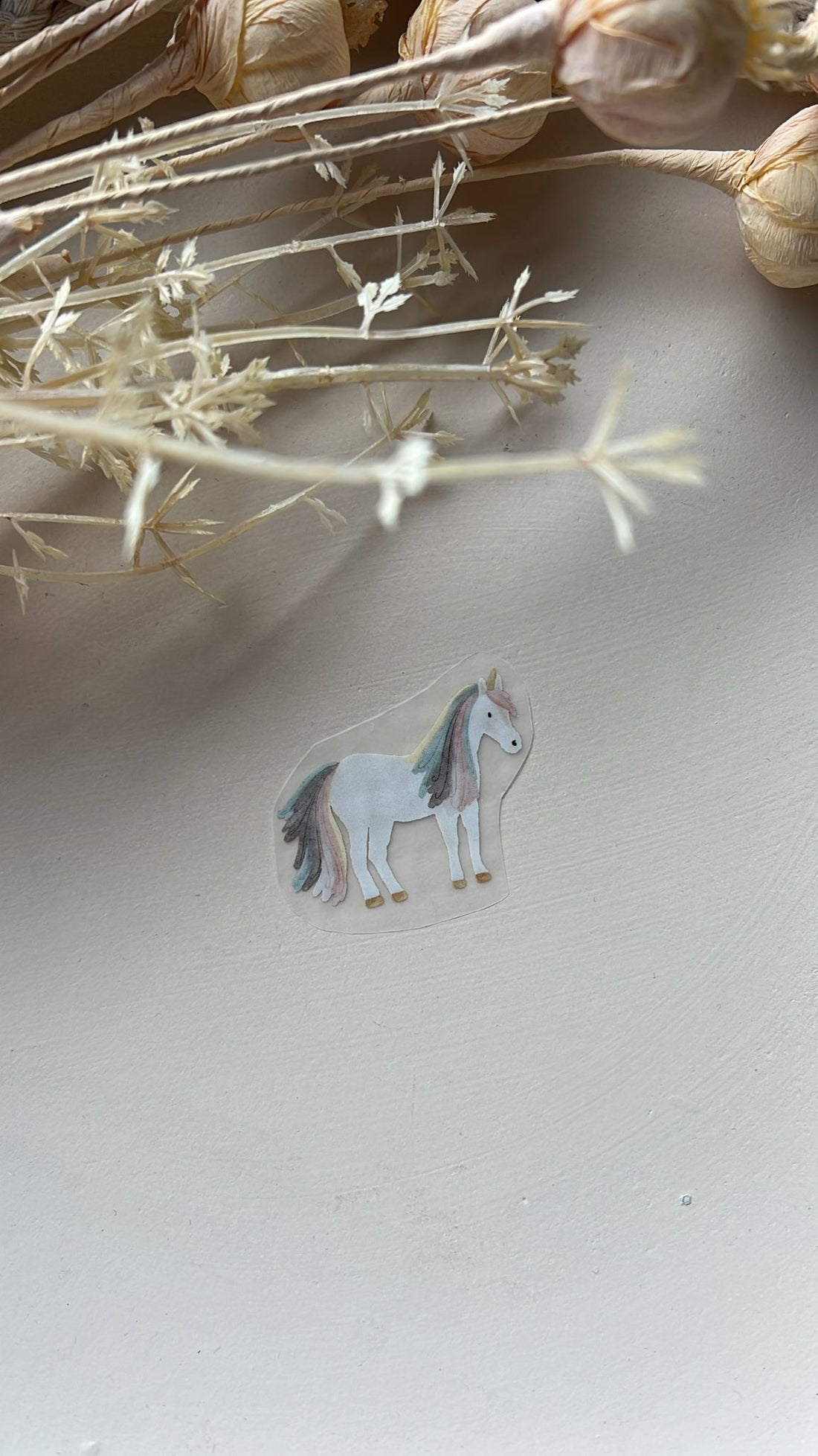 Bügelbild Regenbogenmähne Einhorn KF 100-0042 4cm breit