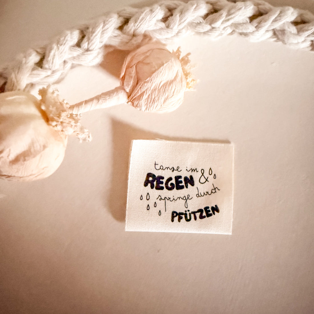 1 Set (5 Stück) Baumwolllabel Tanze im Regen &amp; springe durch Pfützen 1600-0037 14-8.1