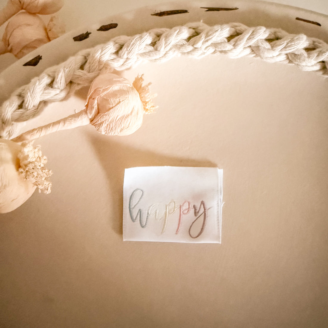 1 Set (5 Stück) Weblabel happy ohne Punkte 1500-0040