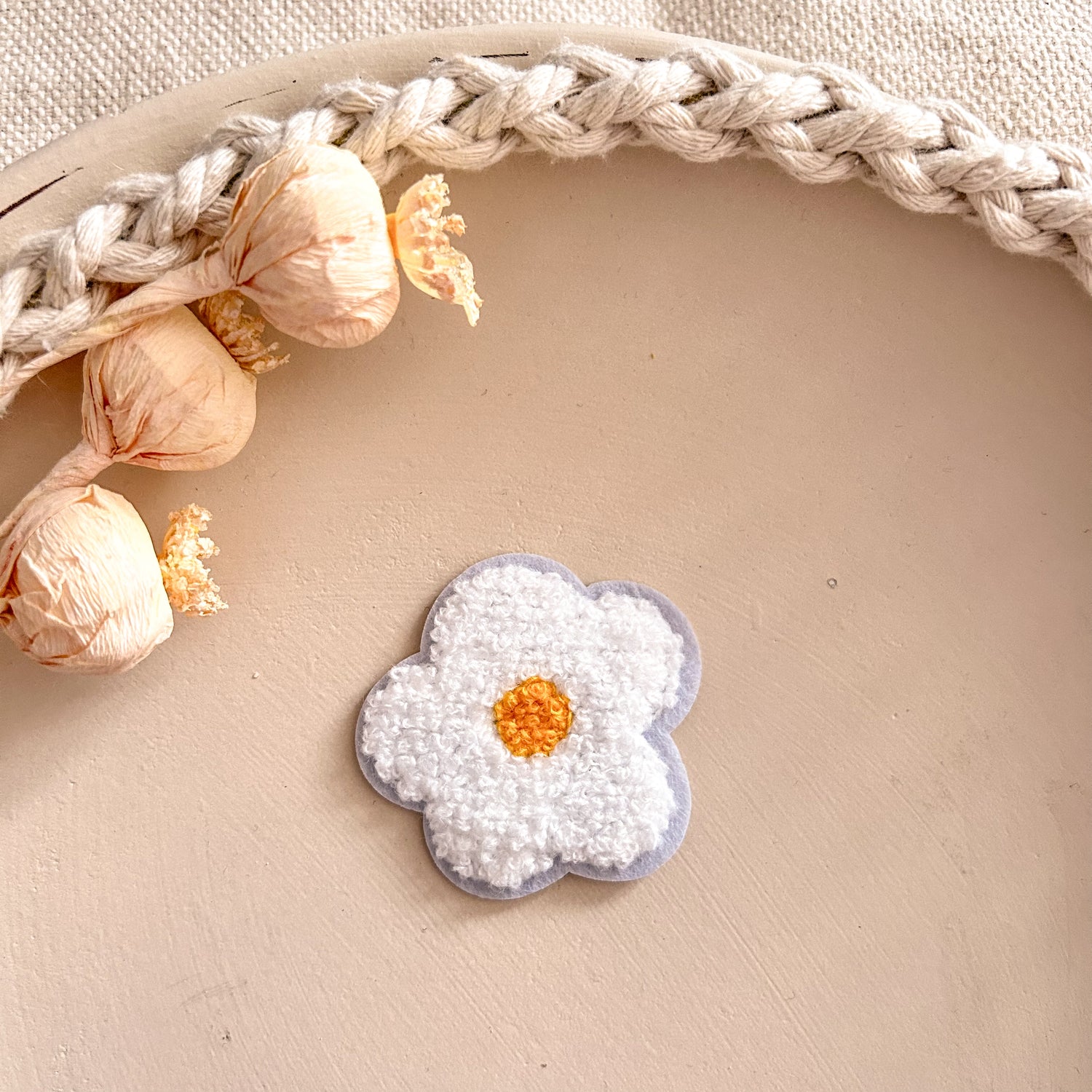 Chenillepatch Blume Breite 6cm (zum Aufbügeln) 3100-0015 29-1