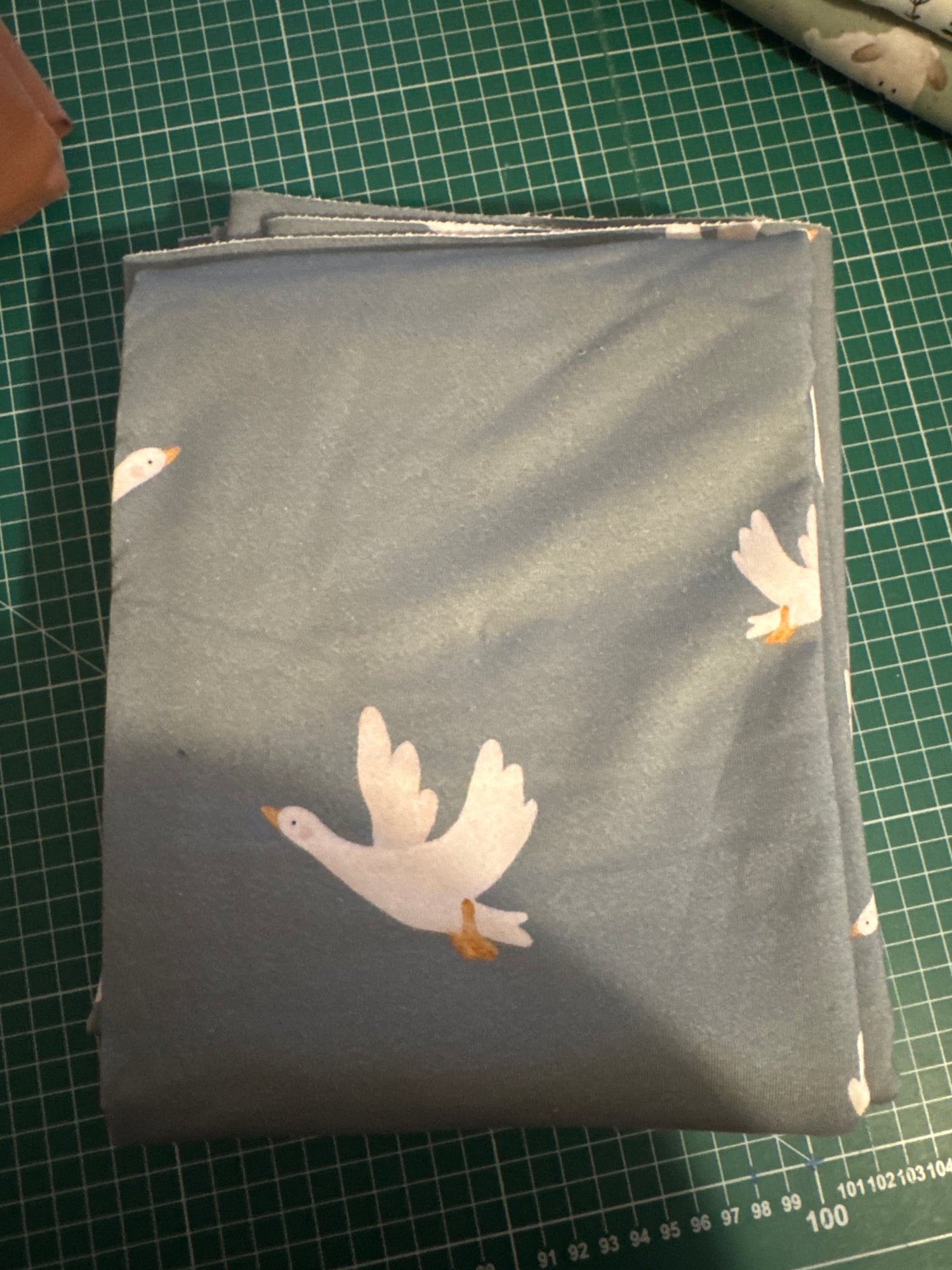 Rest 1m Gans KF blau French Terry