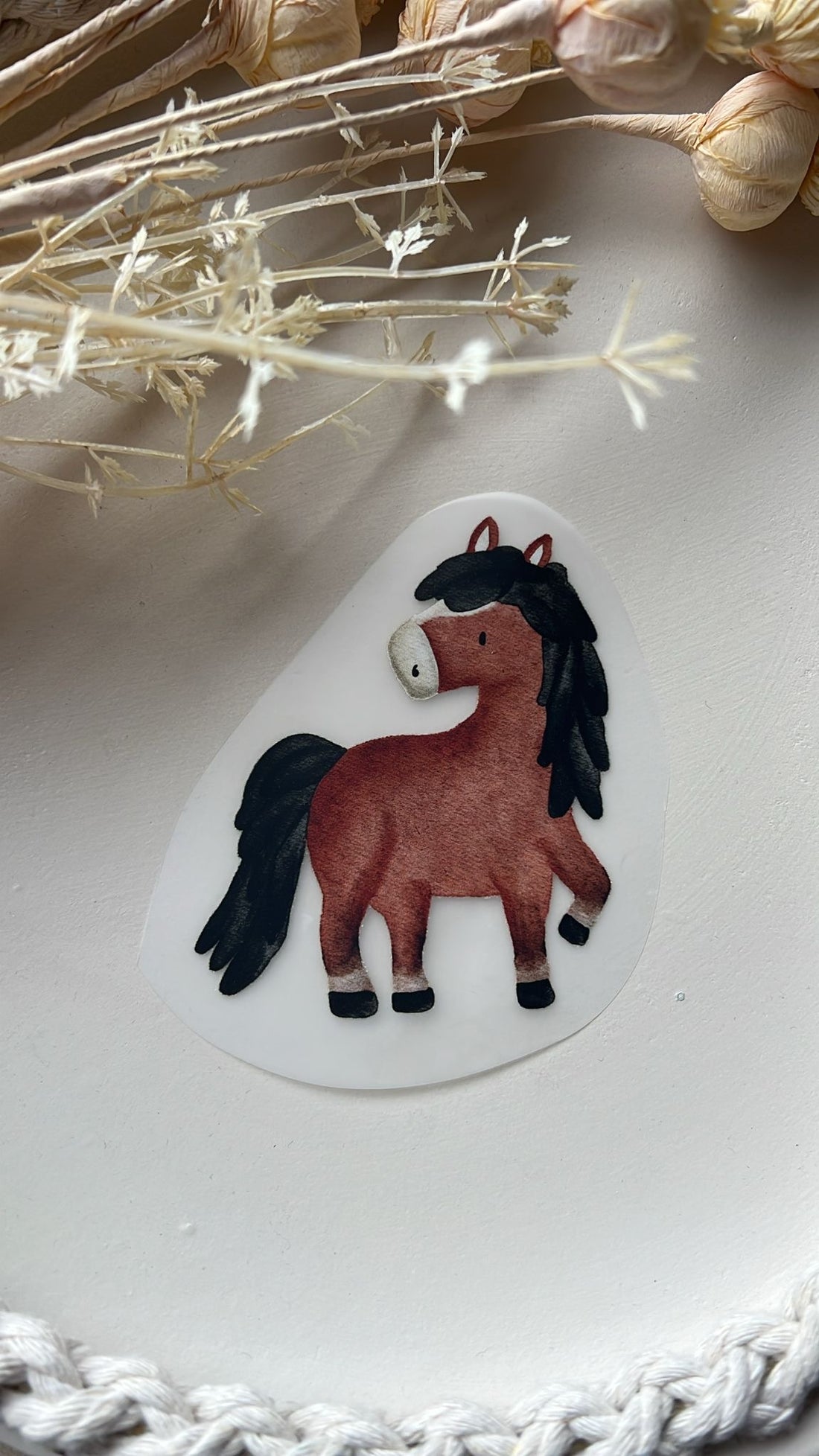 Bügelbild Galöppchen Pferd rost 100-0040 9cm hoch