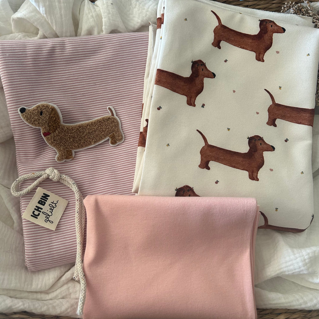 Kombipaket Goodbye 50% Frau Dackel KF French Terry mit rosa