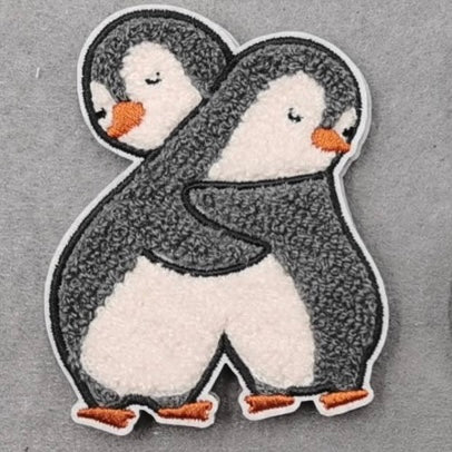 Chenillepatch Watschelige Pinguine Mr. and Mrs. Panda 9cm hoch (zum Aufbügeln) 3100-0023 28-1