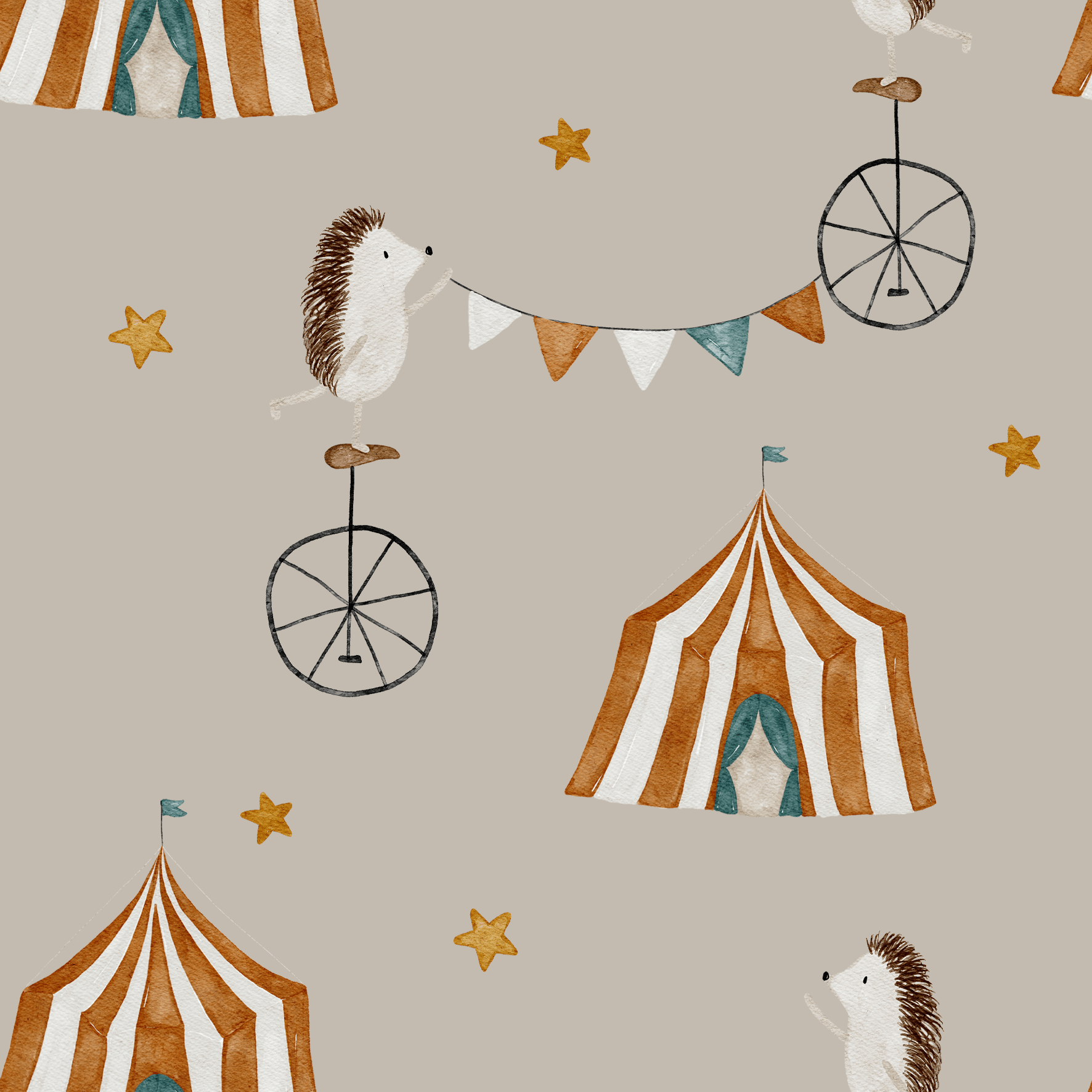 0.5m Lagerware Morgens Zirkus, abends Theater Taupe Hejhanni 26-0026