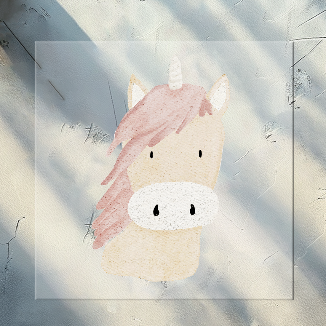 Bügelbild Einhornkopf beige KF 100-0030 3cm hoch+ Baumwolllabel 11-3.3