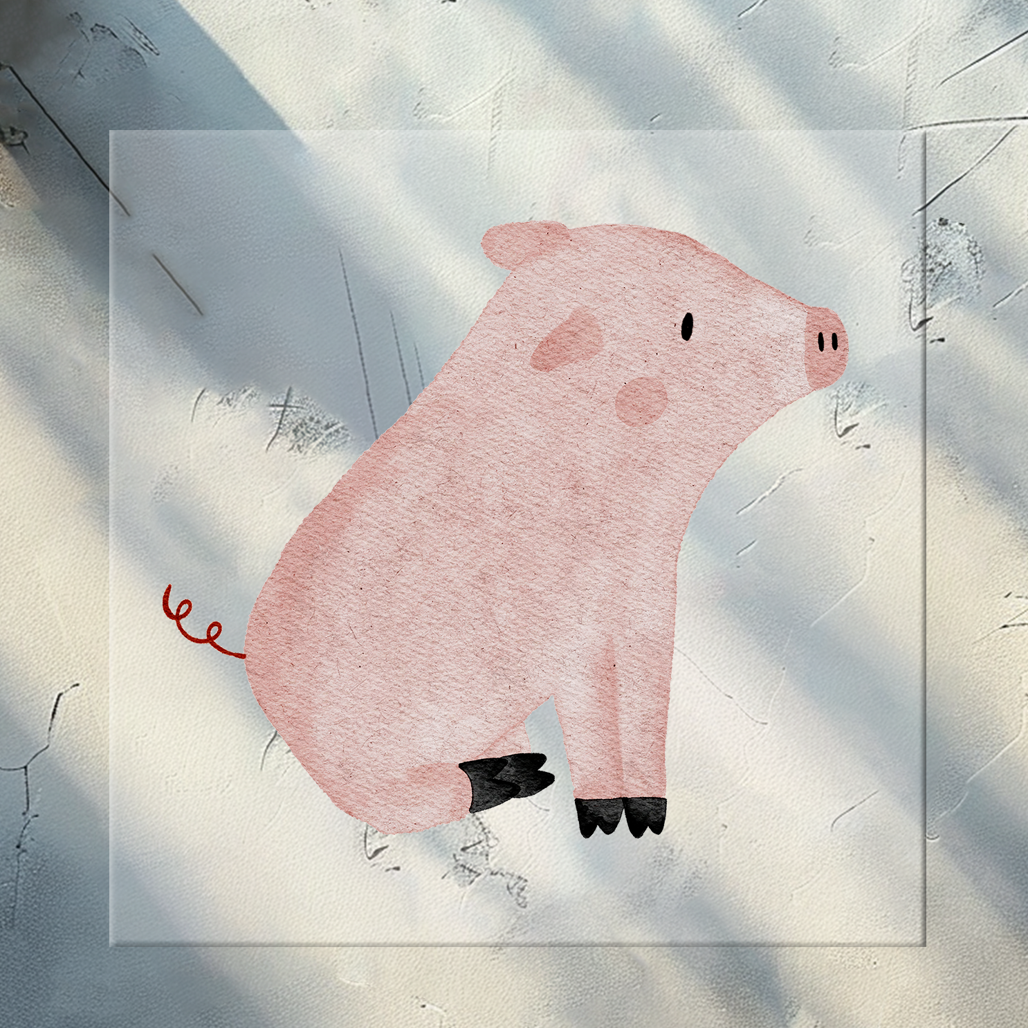 Bügelbild Ferkel KF 100-0030 12cm hoch 4-2.3