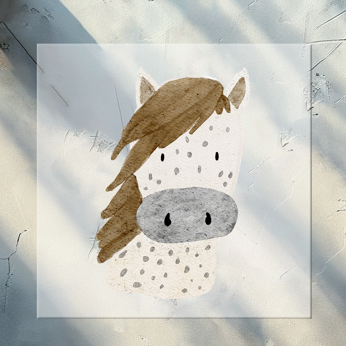 Bügelbild Ponykopf gepunktet KF 100-0021 10cm hoch 4-2.1