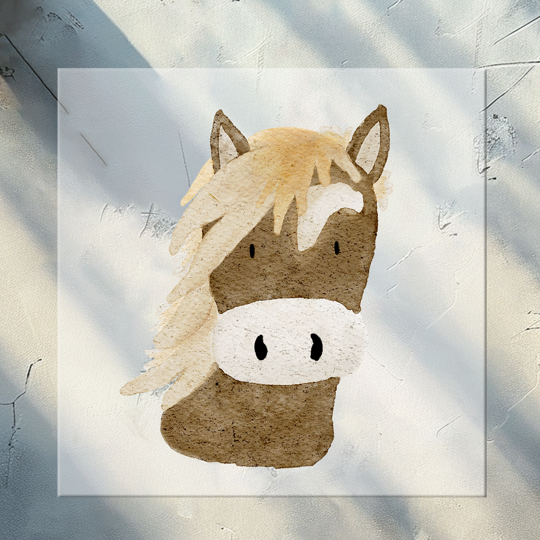 Bügelbild Ponykopf braun KF 100-0021-1 3cm hoch+ Baumwolllabel 4-1.2