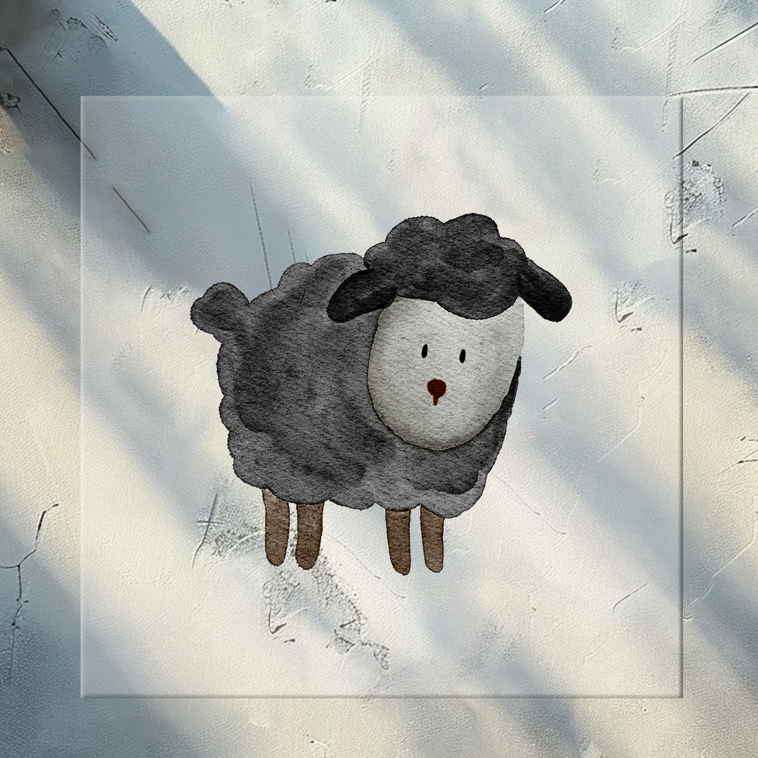 Bügelbild Wolle schwarz KF 100-0020 10cm breit