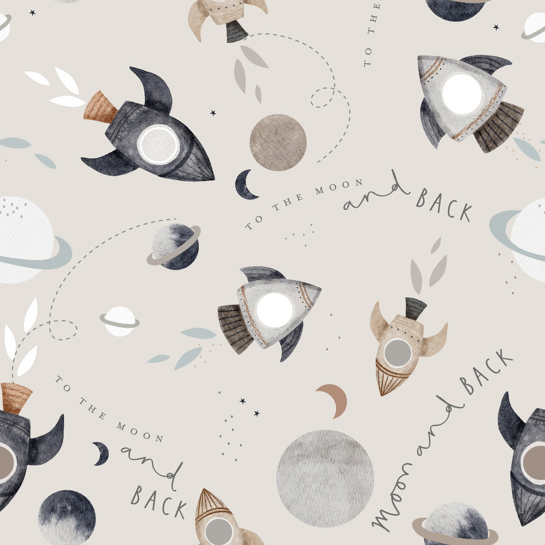 0.5m Lagerware French Terry Too the moon Lumelo and Ginger 22-0170